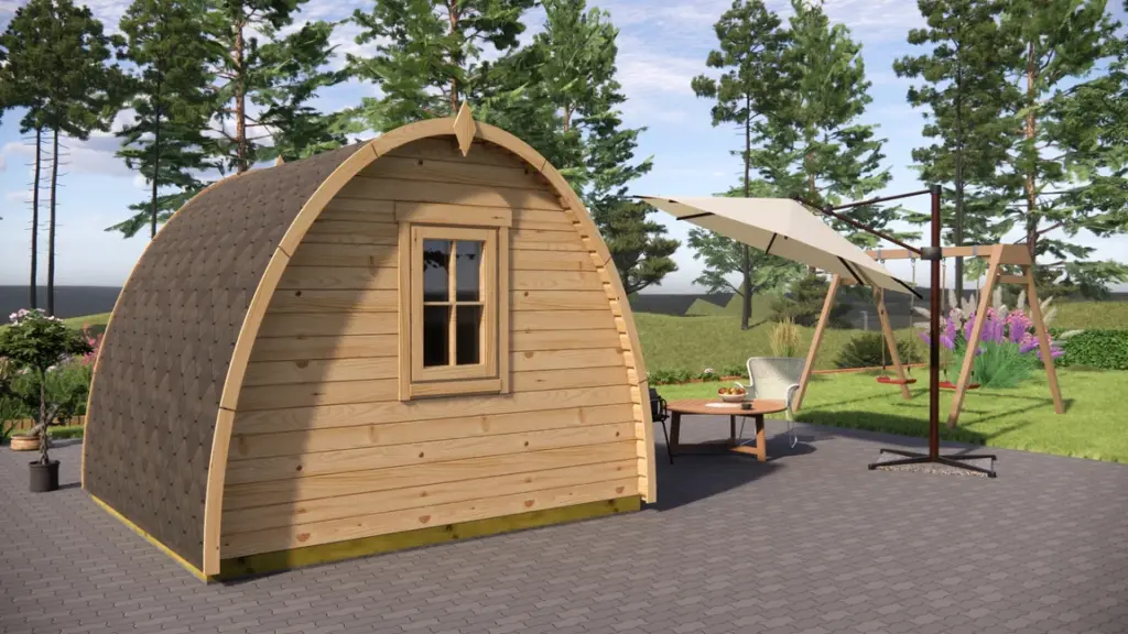 Glamping Pod 3m x 3m, 9 m², exterior view