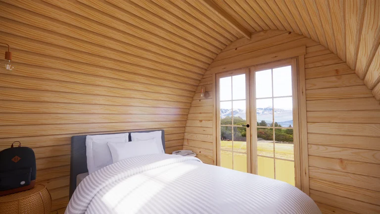Glamping Pod 3m x 3m, 9 m², interior view