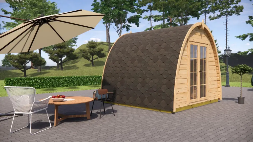 Glamping Pod 3m x 3m, 9 m², exterior view 3