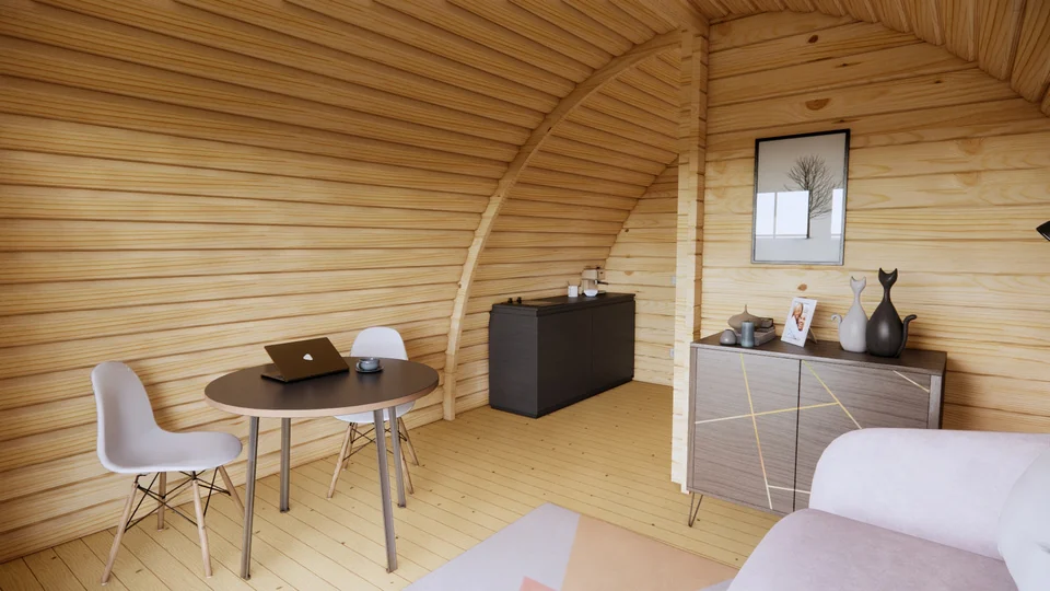 Glamping Pod 6m x 4m, 24 m², interior view