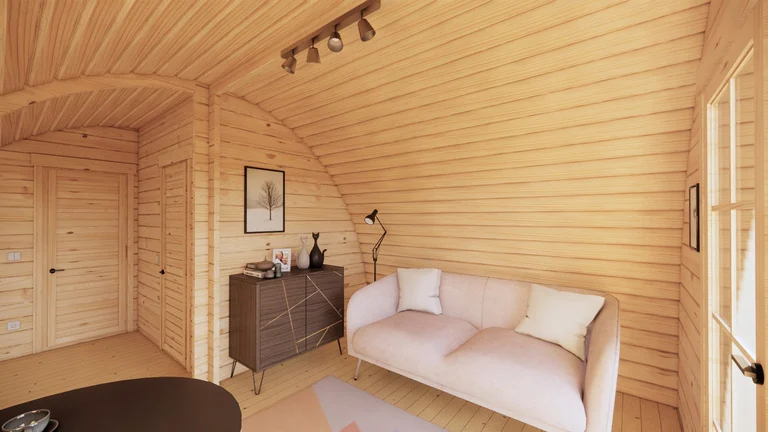 Glamping Pod 8m x 4m, 32 m², 1 Bedroom, interior view