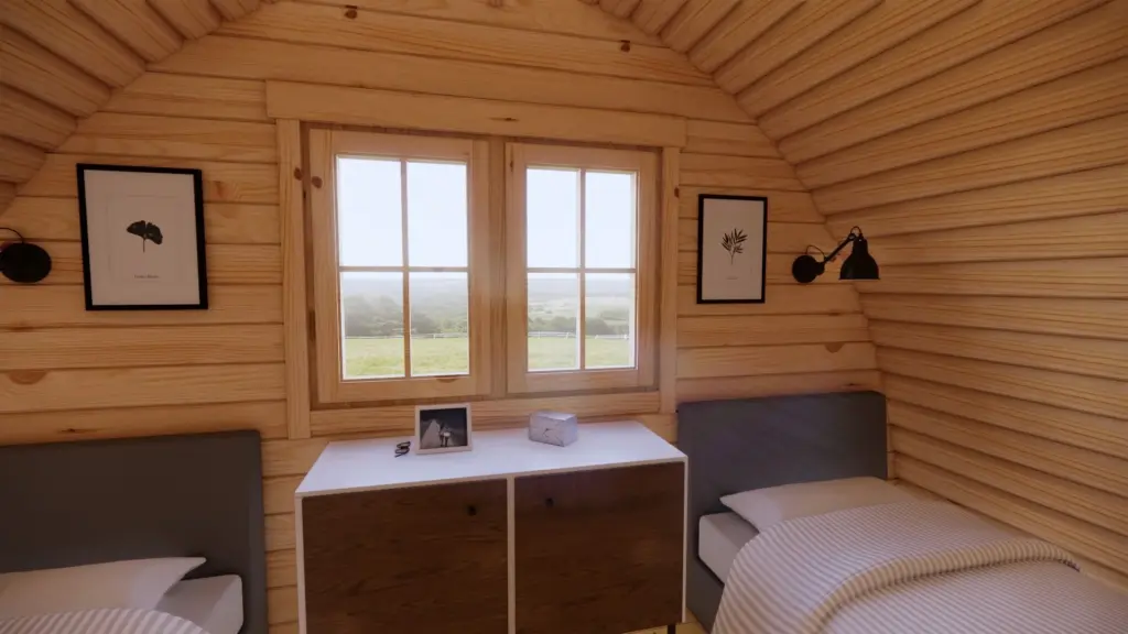 Glamping Pod 8m x 4m, 32 m², 1 Bedroom, interior view 2