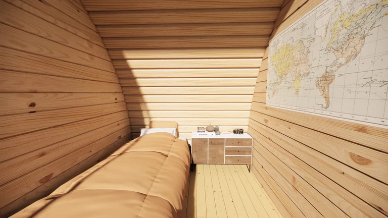Glamping Pod 8m x 4m, 32 m², 2 Bedrooms, interior view 3