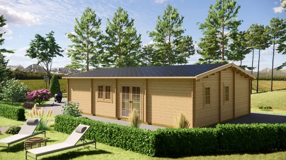 Log Cabin 10.2m x 7m, 62 m², exterior view 3