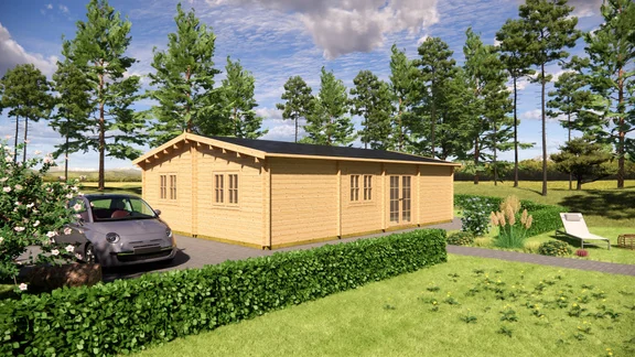 Log Cabin 10.2m x 7m, 62 m², exterior view 4