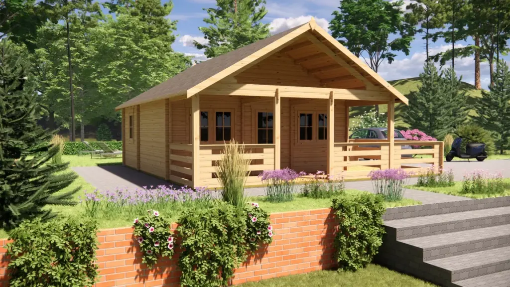 Log Cabin 6m x 6m with Loft, 46 m², exterior view