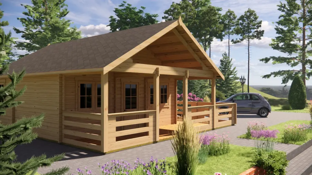 Log Cabin 6m x 6m with Loft, 46 m², exterior view 4