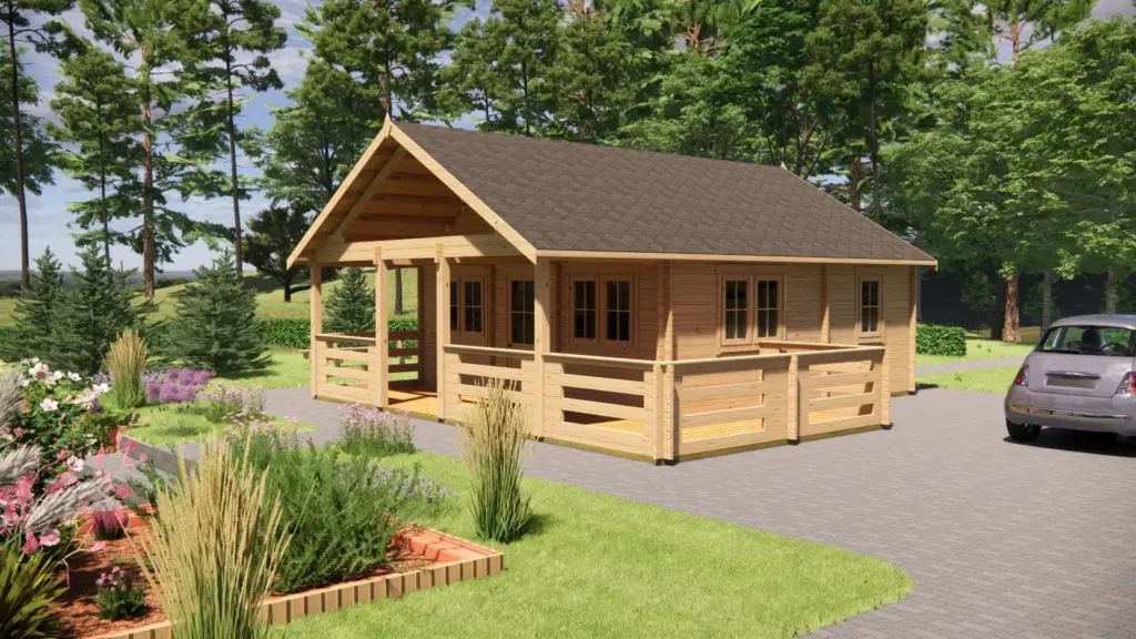Log Cabin 6m x 6m with Loft, 46 m², exterior view 5