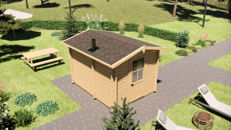 Sauna Cabin 3.2m x 2.5m, 8 m², exterior view 2