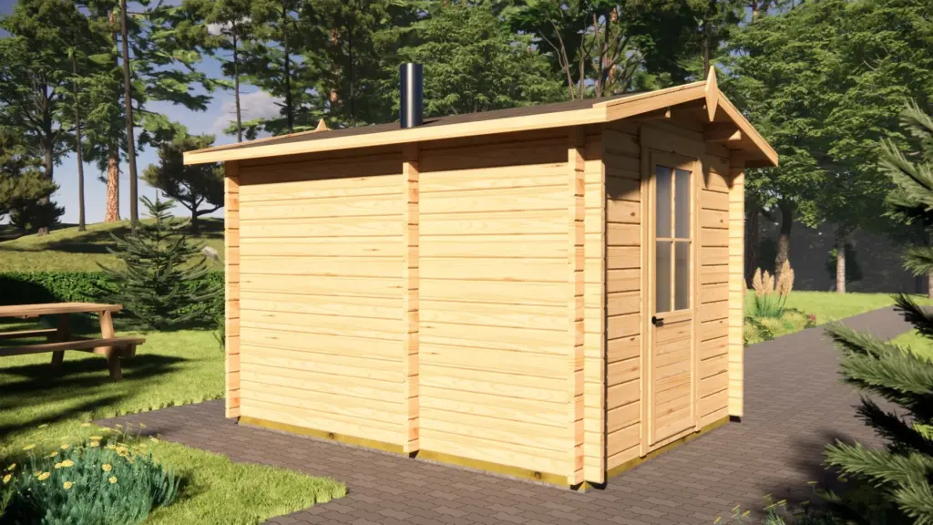 Sauna Cabin 3.2m x 2.5m, 8 m², exterior view 4