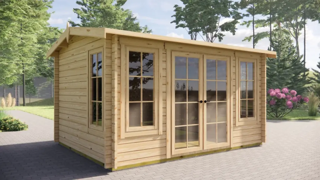 Summer House 4m x 3m, 10 m², Reverse Apex Roof, exterior view