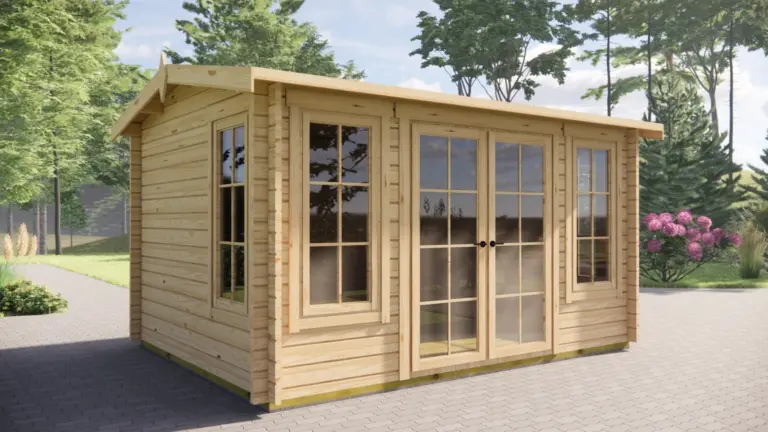 Summer House 4m x 3m, 10 m², Reverse Apex Roof, exterior view