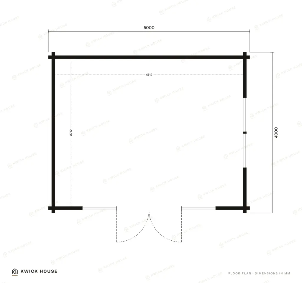 Summer House 5m x 4m, 17.5 m², floor plan with dimensions in millimetres