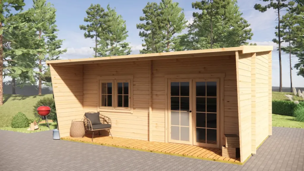 Summer House 6m x 3m with Canopy, 17 m², exterior view