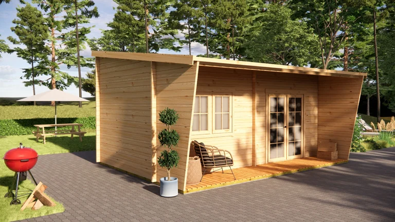 Summer House 6m x 3m with Canopy, 17 m², exterior view 2