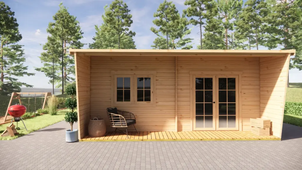 Summer House 6m x 3m with Canopy, 17 m², exterior view 4