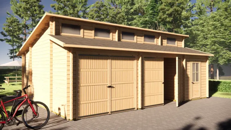 Wooden Garage 8m x 6m, 44 m², exterior view