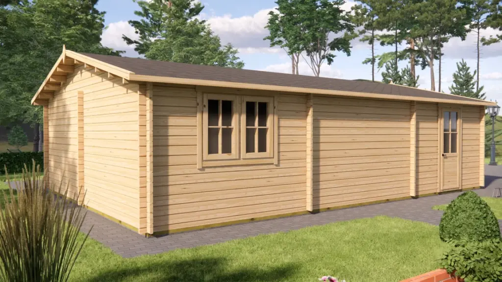 Wooden Garage 9m x 6m, 49 m², exterior view