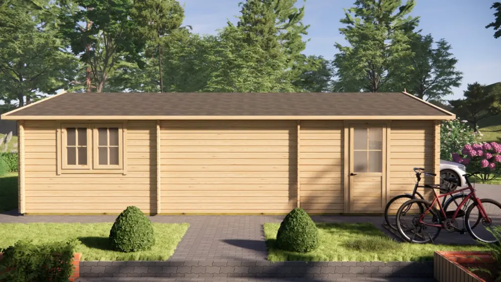 Wooden Garage 9m x 6m, 49 m², exterior view 4